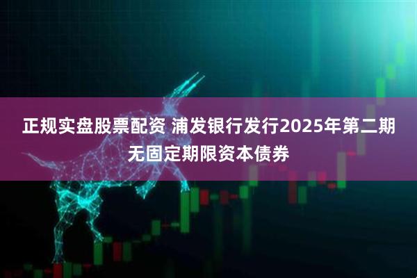 正规实盘股票配资 浦发银行发行2025年第二期无固定期限资本债券